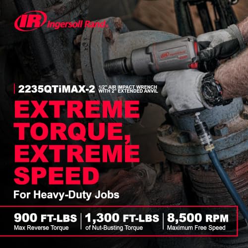 Ingersoll Rand 2235QTiMAX-2 3/8" Drive Air Impact Wrench - style: 2235 1/2-Inch Quiet - Extended Anvil