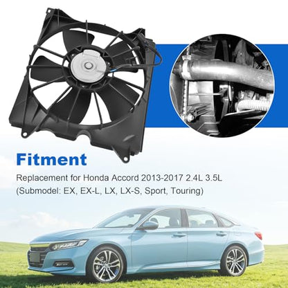 Engine Radiator Cooling Fan Assembly Replacement for Honda Accord 2013-2017