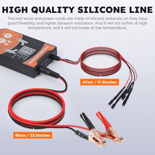 CMTOOL Fuel Injector Tester and Cleaner Tool Kit, Upgraded 6 Cleaning Adapters & 8 Pulse Modes, DIY Tool, Car Fuel Injector Cleaner Kit, 5V/12V Output Voltage Level
