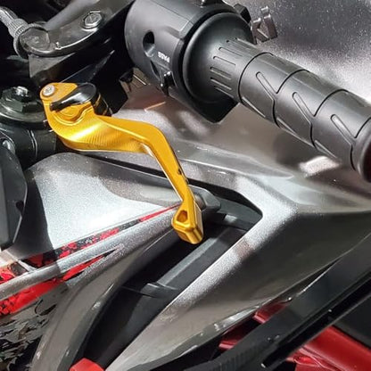 Short Brake Clutch Levers Compatible with K.awasaki Ninja ZX6R 2019 2020 2021 2022 2023 2024 2025 2026 | Front Shorter Levers Handles ZX-6R ZX 6R ZX636 Ninja636 Accessories (Gold) - color: Gold