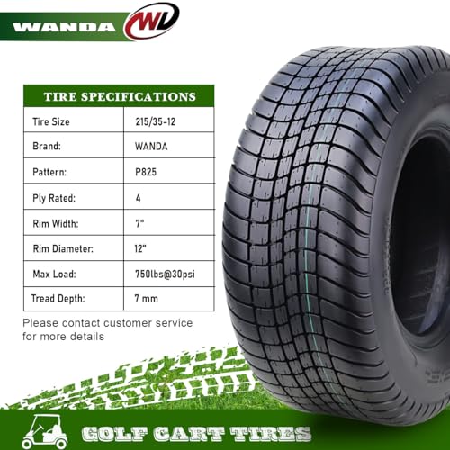 WANDA 215/35-12 Golf Cart ATV Tires 4 Ply 215/35x12 14013 … - size: 215/35-12
