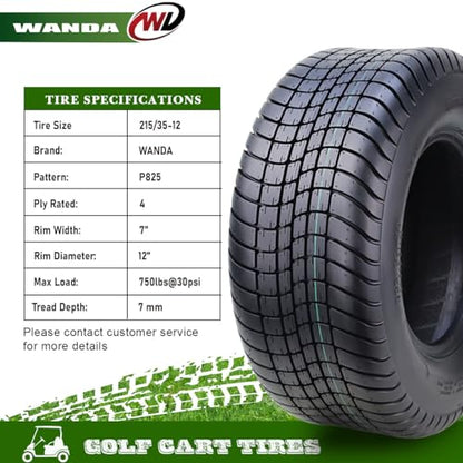 WANDA 215/35-12 Golf Cart ATV Tires 4 Ply 215/35x12 14013 … - size: 215/35-12