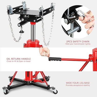 DNA Motoring Hydraulic Transmission Jack - 1 Ton 2204 lbs Capacity High Lift Telescoping Floor Jack Stand,33.2"-69.6" Lifting Range,TOOLS-00319 - style: 1 Ton