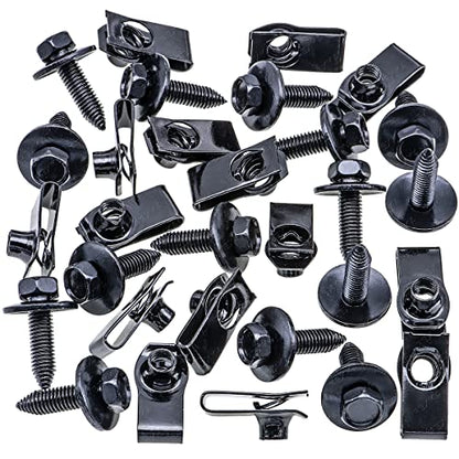 Rexka 15 Sets M8-1.25 Extruded U Nut & Body Bolts Screw Kits for GM Ford Chevy Buick GMC Cadilac Hummer Oldsmobile Pontiac Saturn Cars Trucks (Pack of 2) - size: One Size (Pack of 2)