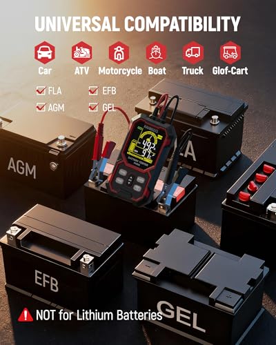KAIWEETS Car Battery Tester, 50-2000 CCA, 12V/24V Load Analyzer for Vehicle