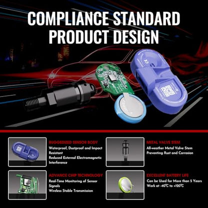 TPMS Sensor Tesla, Bluetooth Tire Pressure Monitoring System Sensor, 1 Pack - size: 1 PCS-TPMS Sensor Bluetooth