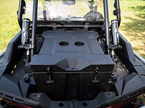 SuperATV Heavy Duty Insulated Rear Cooler/Cargo Box for Polaris RZR XP Models (See Fitment) | 50-Liter Capacity | Built in Drain Plug | Insulated to Keep Drinks Cold