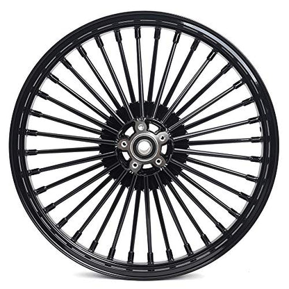 TOFR 21x2.15 16x5.5 Fat Spoke Wheels Black For Harley Dyna FXD FXDB 08-17 - color: 21x2.15 16x5.5 Black, size: Dyna 2008-2017
