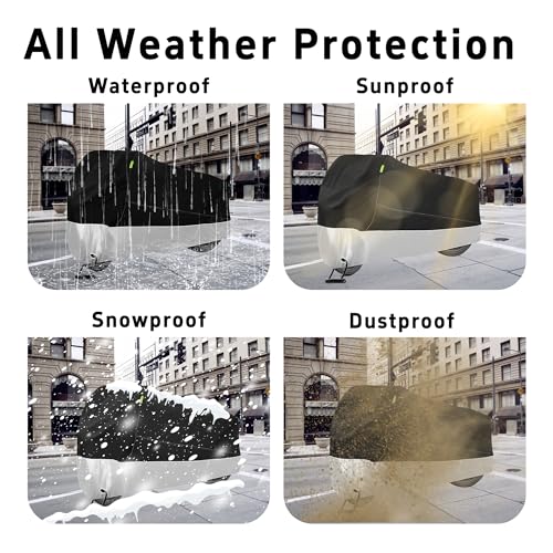 One Waterproof Motorcycle Cover, Heavy Duty Outdoor Motorbike Cover with Lock-Holes, Rain Protection, Fits up to Electric Bicycle & Motorcycles, All Season(220x95x110CM) - size: L (220x95x110CM)