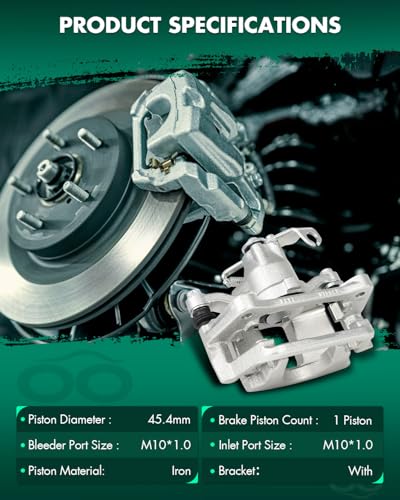 SCITOO Rear Left Disc Brake Caliper With Bracket 18B5399 Silver - size: Rear Driver[18B5399]