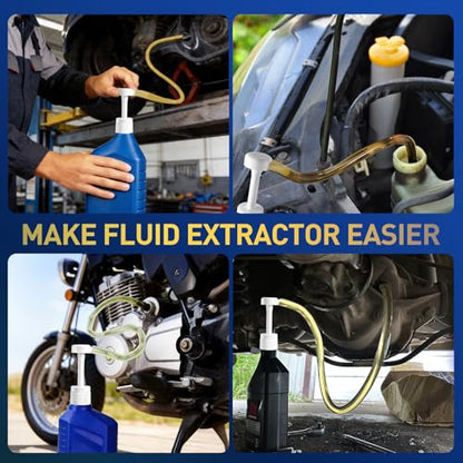 Fluid Pump for Standard Quart Bottles, 8cc Per Stroke, Premium Fluid Transfer Pump with Fixed Clasp, Transfer Gear Oil, Differential & Transmission Fluid (28mm)