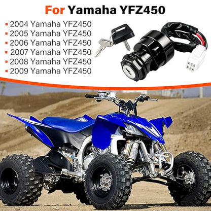 FLYPIG ATV Ignition Switch Assembly Fits Yamaha YFZ450 Kodiak 400 450