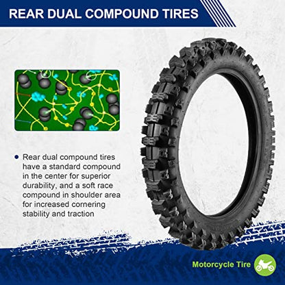 MaxAuto Motocross Rear Tire 90/100-16 Dirt Bike Tire 90/100-16