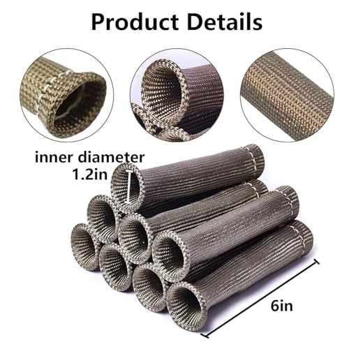 Titanium Spark Plug Wire Boots Heat Shield Sleeves 4000°F Heat Shield Cover Wrap for SBC BBC 350 454 LS1/LS2 Cars Trucks - color: Titanium