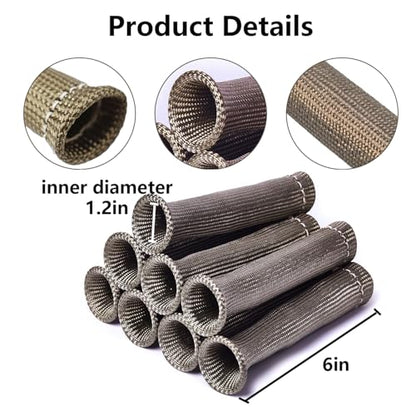 Titanium Spark Plug Wire Boots Heat Shield Sleeves 4000°F Heat Shield Cover Wrap for SBC BBC 350 454 LS1/LS2 Cars Trucks - color: Titanium