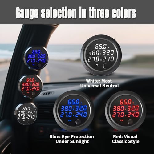 12V Air Management featuring 8-Valve Air Ride Suspension Manifold, with 16.5FT switch Wired Remote Controller and Five-Way White Display Air Pressure Gauges - color: White