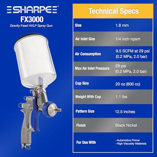 Graco-Sharpe 288882 HVLP FX3000 Paint Spray Gun, 1.8 mm - style: 1.8 mm