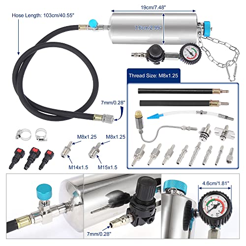 X AUTOHAUX Fuel Injection Systems Cleaning Tools Car Fuel System Cleaner Kit for Petrol EFI Throttle Car Engine Non-Dismantle Cleaner Machine Fuel Injector Cleaner 600ML 140PSI C80