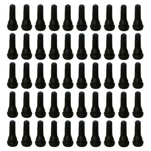 50Pcs TR413 Tubeless Valve Stems, Black Rubber Snap-in Valves Tubeless Tire Valve Stems Replacement for Tubeless 0.453 inches Rim Holes on Standard Auto Tires - size: TR413-50pcs