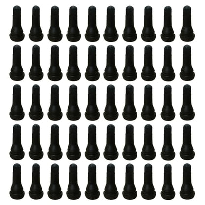 50Pcs TR413 Tubeless Valve Stems, Black Rubber Snap-in Valves Tubeless Tire Valve Stems Replacement for Tubeless 0.453 inches Rim Holes on Standard Auto Tires - size: TR413-50pcs