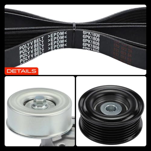 A-Premium Engine Serpentine Belt Drive Kit with Tensioner & Idler Pulley