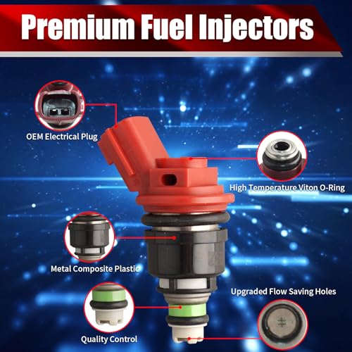 Set of 4 Fuel Injectors 6D8-13761-00-00 Replacement - size: 6D8-13761-00-00