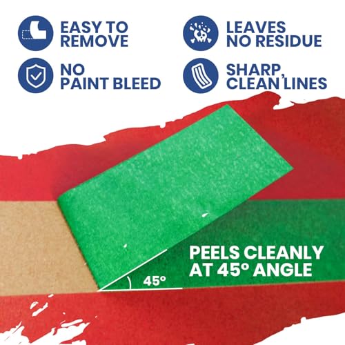 ADHES Green Masking Tape 0.7in x 55yds x 5rolls - size: 0.7in x 55yds