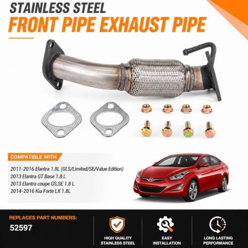 52597 Exhaust Pipe for 11-16 Elantra 1.8L(GLS/Limited/SE/Value Edition)FP09 - size: Elantra/Elantra GT Base/coupe/Forte