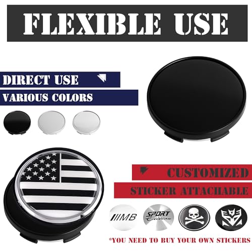 KitsPro 2.2Inch 56MM Wheel Center Caps, Pack of 4 (Matte Black, Outer 56MM, Inner 53MM) - color: Matte Black, size: Outer 56MM , Inner 53MM