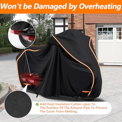 420D Cotton Lining Waterproof Motorcycle Cover for Harley Davidson Cruiser - size: for Cruiser Models
