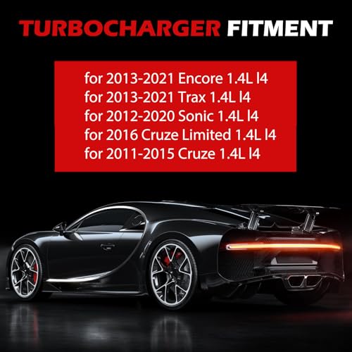 55565353 Turbo Charger Fit for 2011-2015 Chevy Cruze 1.4L, 2013-2021 Trax, 2013-2021 Buick Encore, 2012-2020 Sonic, 2016 Cruze Limited, Turbocharger Replace for 781504-0001 - size: Turbo w/ Gasket Kits