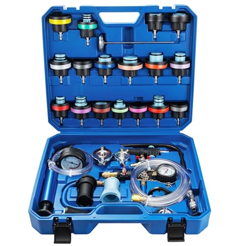 VTG VOGTEN 28PCS Coolant Pressure Tester Kit,w/23 Radiator Adapters - color: Blue