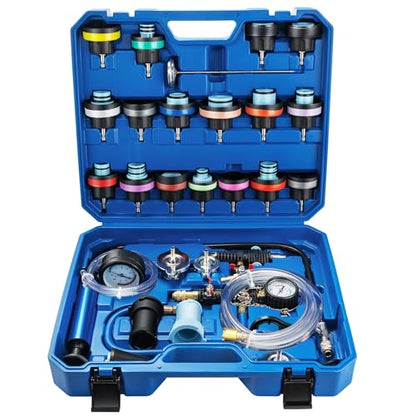 VTG VOGTEN 28PCS Coolant Pressure Tester Kit,w/23 Radiator Adapters - color: Blue