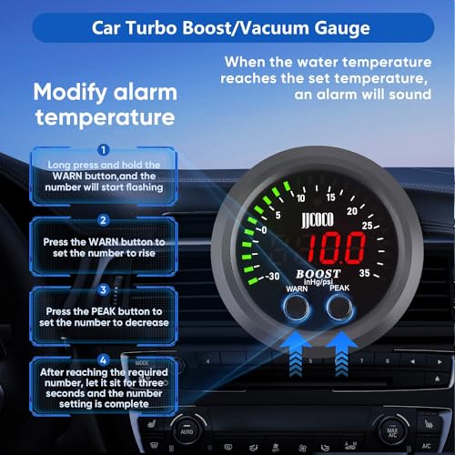 Universal Turbo Boost/Vacuum Gauge Kit Red LED Light 2-1/16" - color: Turbo Boost/Vacuum Gauge