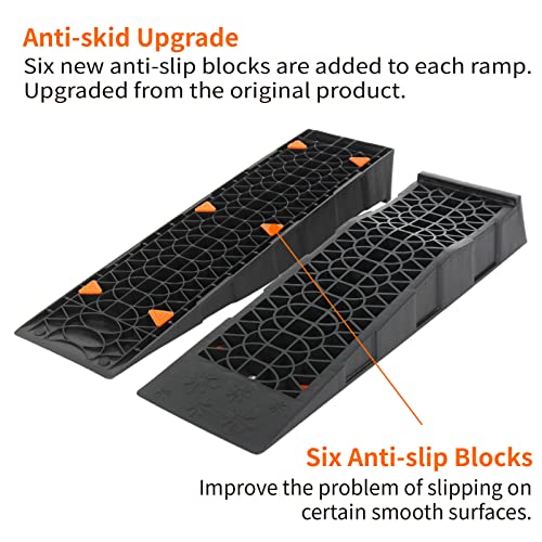OULEME Low Profile Car Service Ramp, for Oil Changes & Maintenance, 4 Pack - size: L27.5" (4 PACK)