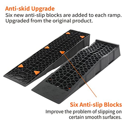 OULEME Low Profile Car Service Ramp, for Oil Changes & Maintenance, 4 Pack - size: L27.5" (4 PACK)