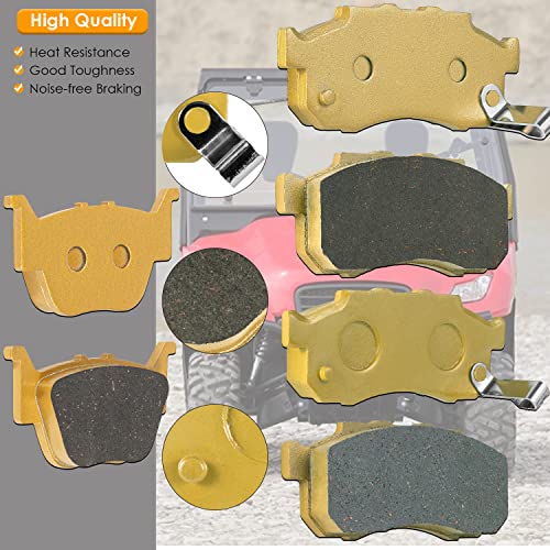 Front & Rear Heavy Duty Ceramic Disc Metal Brake Pads for Honda Pioneer 700 500 700-4 2014-2021 Replace 06435-HN8-016, 06452-HL3-A00, 06451-HL3-A00 (3 Sets)
