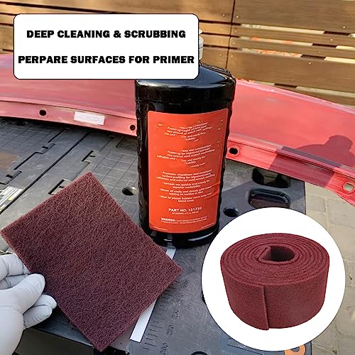 Maroon Scuff Pad Roll 5" x 15 ft - General Purpose Surface Prep for Auto Body, Woodworking & Paint - color: Maroon, style: 5 Inches*15 Feet