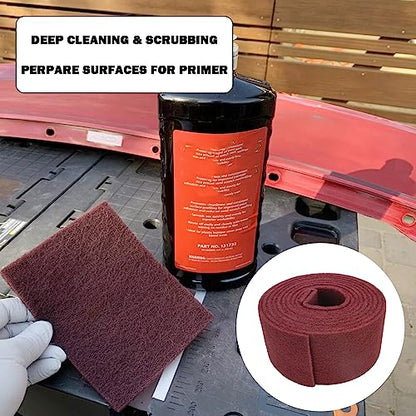 Maroon Scuff Pad Roll 5" x 15 ft - General Purpose Surface Prep for Auto Body, Woodworking & Paint - color: Maroon, style: 5 Inches*15 Feet