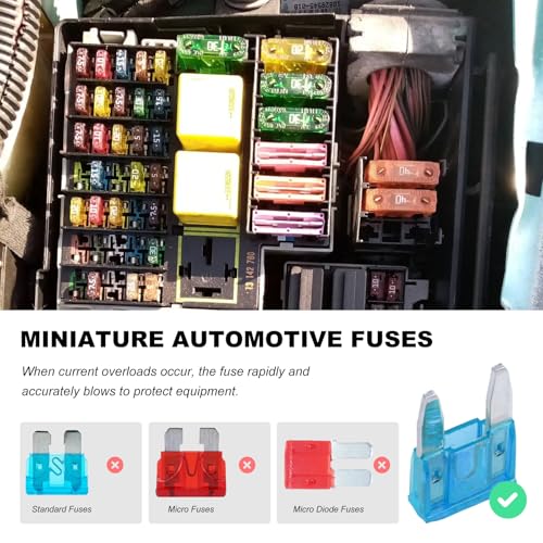 25 PCS 15 Amp Mini Car Fuses, 15A Automotive Blade Fuse Replacement, Auto Fuse Kit for Car RV Truck Motorcycle SUV Boat - color: 15A