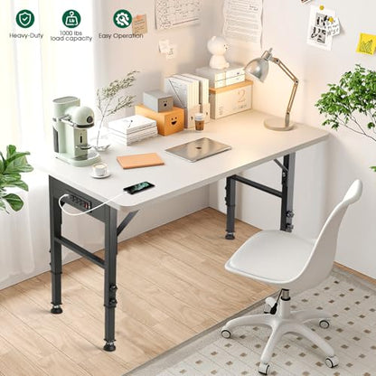 OLBRUS 19.6-Inch Depth Workbench Frame with Floor Protectors - size: Power Outlets / Rubber Pad