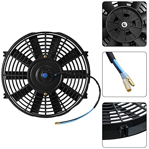 MuHize 10 Inch Radiator Cooling Fan 12V 80W Electric Fan Push/Pull (2 Pack) - size: 2Pcs-10 inch