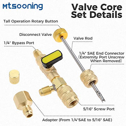 R22 R410A HVAC Valve Core Remover Installer Assortment Kit