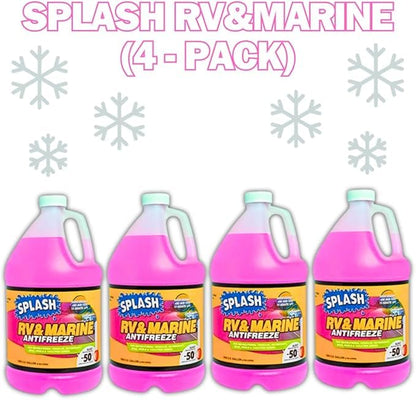 Splash RV/Marine Antifreeze, -50°F Freezing Point, 4 Pack, 4 Gallon