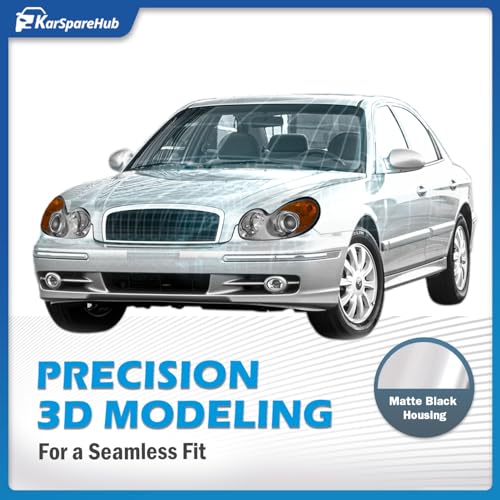 Headlights for 2002-2005 Hyundai Sonata 4-Dr (Bulbs included) - color: Chrome | With High & Low Beam Bulbs