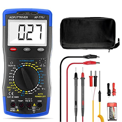 Digital Multimeter Automotive Engine Analyzer 3-1/2 Manual Ranging 20A DMM