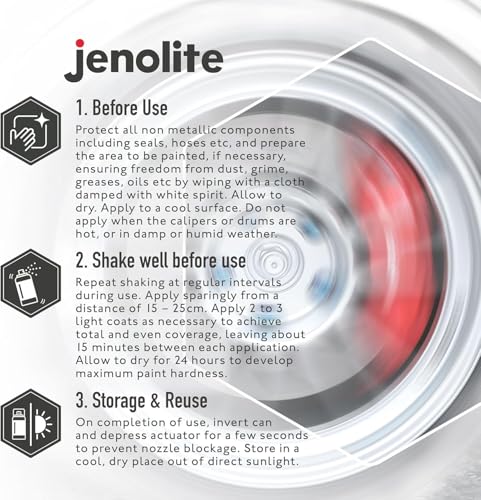 JENOLITE Brake Caliper Paint Aerosol, Red 1x13.5oz - color: Red, size: 13.5 Ounce (Pack of 1)