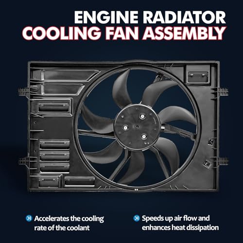 KELOKE Engine Radiator Cooling Fan Assembly Motor for Audi & Volkswagen - size: 5Q0121207K