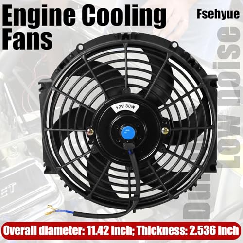 10" Universal Electric Radiator Fan Push Pull Slim Fan High Performance Cooling Fan 80W 12V Mount Kit 2PCS - size: 10 inch- 2PCS