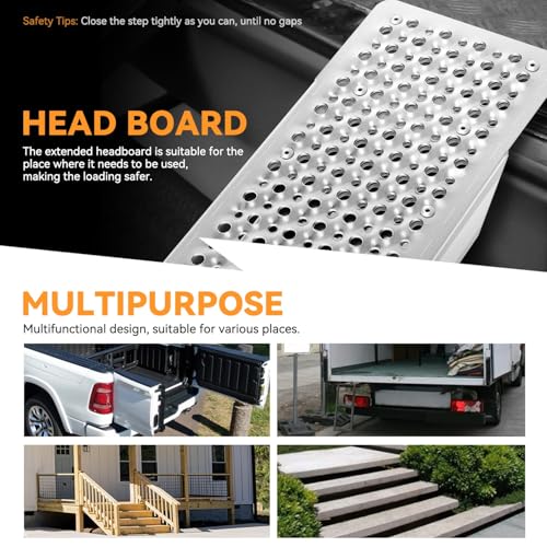 Auto Dynasty 1PCS 79" x 8" Heavy Duty Loading Ramps 880Lbs for Truck ATVs - size: 79" (Silver)
